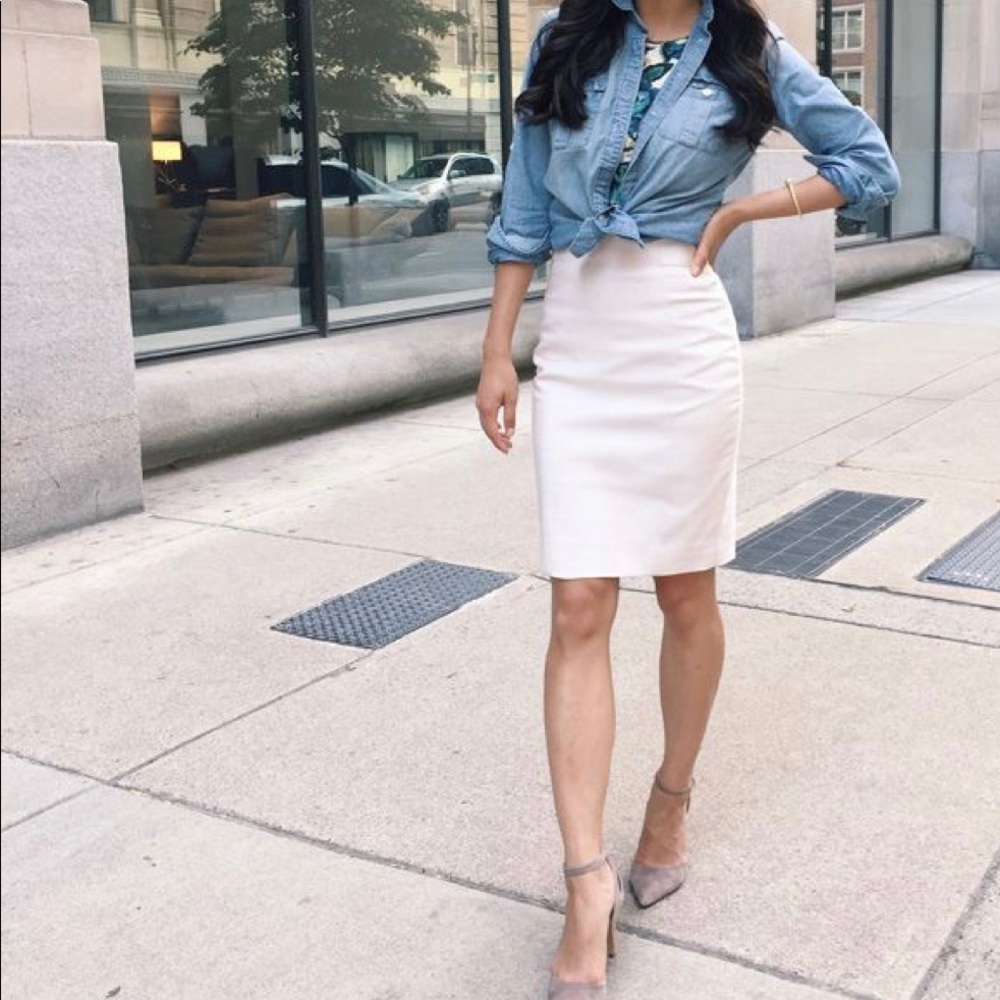 NWT J Crew White Pencil Skirt